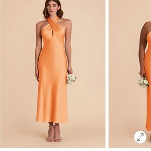 Satin halter midi dress